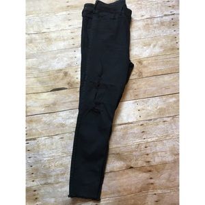 Hollister distressed black jeggings. Size 15.